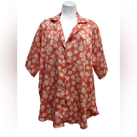 Victoria's Secret Pink and White Floral Sleep Shirt. Size Small - Picture 1 of 6